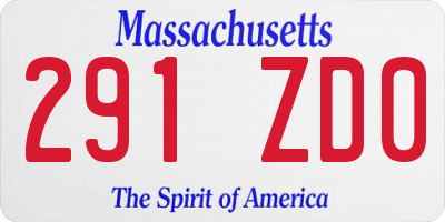MA license plate 291ZD0