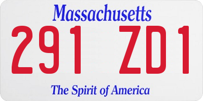MA license plate 291ZD1