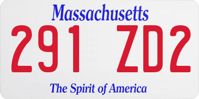 MA license plate 291ZD2