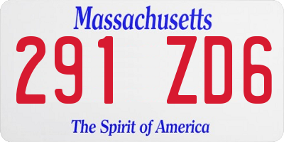 MA license plate 291ZD6