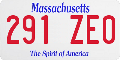 MA license plate 291ZE0