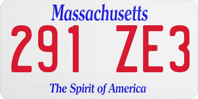 MA license plate 291ZE3