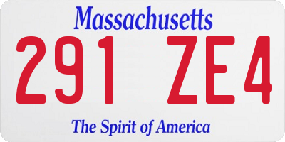 MA license plate 291ZE4