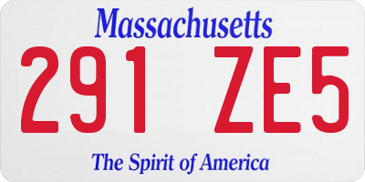 MA license plate 291ZE5