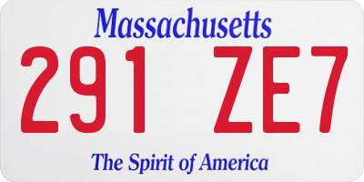 MA license plate 291ZE7