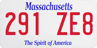 MA license plate 291ZE8