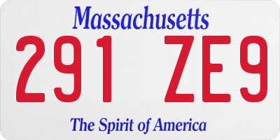 MA license plate 291ZE9