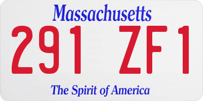 MA license plate 291ZF1