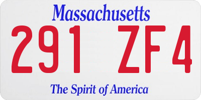 MA license plate 291ZF4