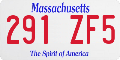 MA license plate 291ZF5