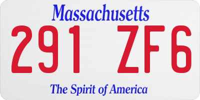 MA license plate 291ZF6