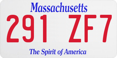 MA license plate 291ZF7