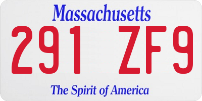 MA license plate 291ZF9