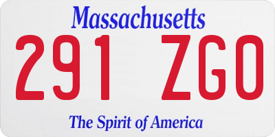 MA license plate 291ZG0