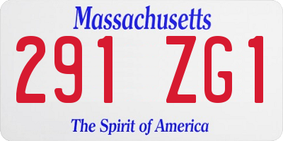 MA license plate 291ZG1