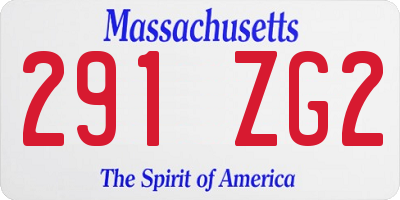 MA license plate 291ZG2