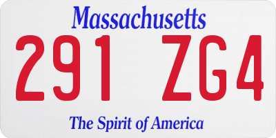 MA license plate 291ZG4