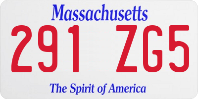MA license plate 291ZG5