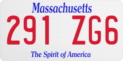 MA license plate 291ZG6