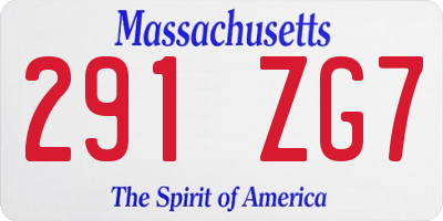 MA license plate 291ZG7