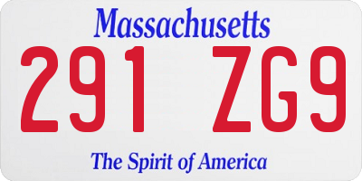 MA license plate 291ZG9
