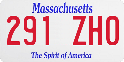 MA license plate 291ZH0