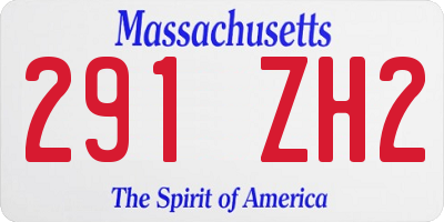 MA license plate 291ZH2