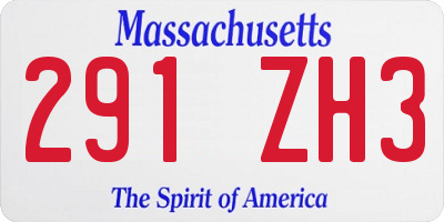 MA license plate 291ZH3