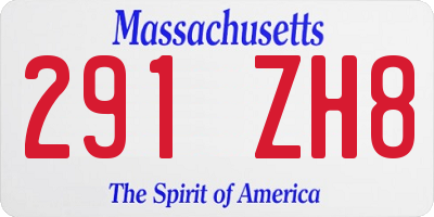 MA license plate 291ZH8