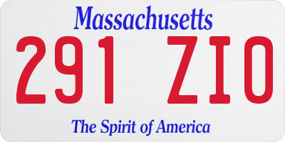 MA license plate 291ZI0