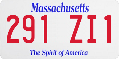 MA license plate 291ZI1