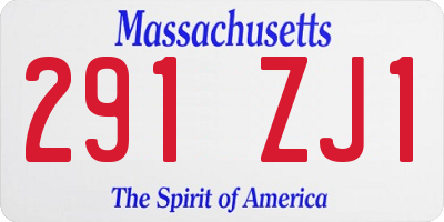 MA license plate 291ZJ1
