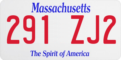MA license plate 291ZJ2