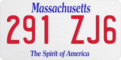 MA license plate 291ZJ6