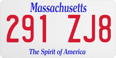 MA license plate 291ZJ8