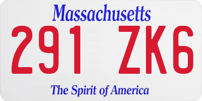 MA license plate 291ZK6