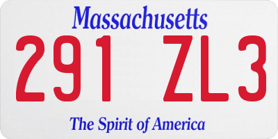 MA license plate 291ZL3