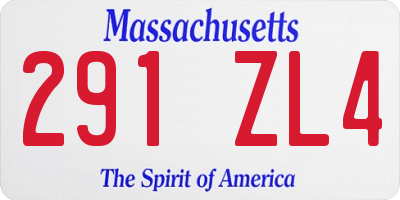 MA license plate 291ZL4