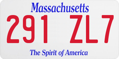MA license plate 291ZL7