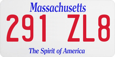 MA license plate 291ZL8