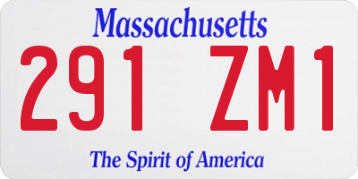 MA license plate 291ZM1