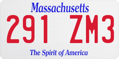 MA license plate 291ZM3
