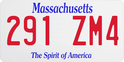MA license plate 291ZM4