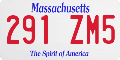 MA license plate 291ZM5