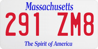 MA license plate 291ZM8