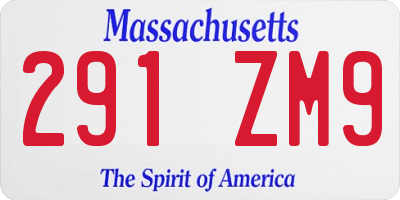 MA license plate 291ZM9