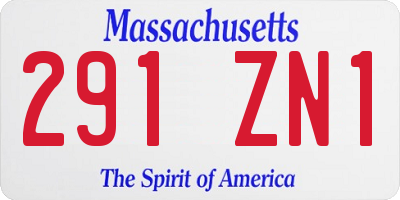 MA license plate 291ZN1