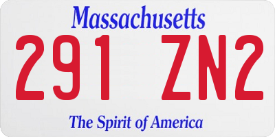 MA license plate 291ZN2