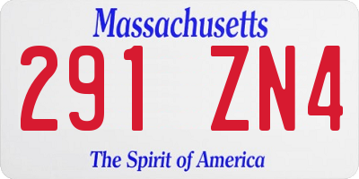 MA license plate 291ZN4