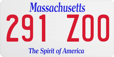 MA license plate 291ZO0